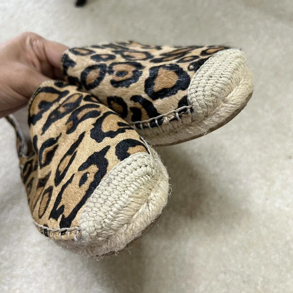 Sam Edelman Flats Size 9M Khloe Leopard Print‎ Calf Hair Slip On Espadrilles
